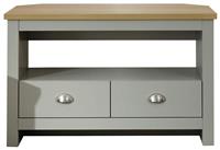 GFW Lancaster 2 Drawer Corner TV Unit - Grey