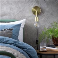 Habitat Rayner Plug in Wall Light - Brass