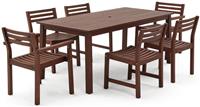 Habitat Amalfi 6 Seater Wooden Patio Set - Brown