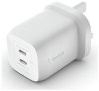 Belkin 65W Power Delivery Dual USB-C GaN Wall Charger-White