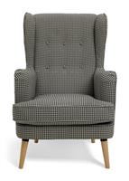 Habitat Callie Fabric Wingback Chair - Black & White