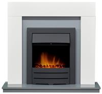 Adam Dakota Electric Fire Suite-White and Grey