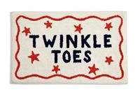 Habitat Cotton Tufted Twinkle Toes Bath Mat - White & Red