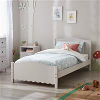 Habitat Serena Scallop Single Bed Frame With Mattress -Ivory