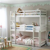 Habitat Josie Triple Bunk Bed With 3 Kids Mattress- White