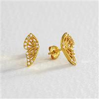Revere Gold Plated Silver Cubic Zirconia Round Stud Earrings