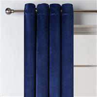 Habitat Plain Matt Velvet Eyelet Curtains - Ink