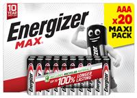 Energizer Max Alkaline AAA Batteries - Pack of 20