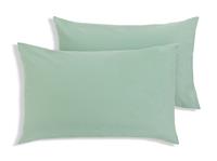 Habitat Washed Cotton Standard Pillowcase Pair - Pistachio