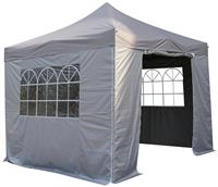 All Seasons 3m x 3m Pop Up Garden Gazebo & Side Panels- Grey