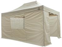 All Seasons 3mx4.5m Pop Up Garden Gazebo & Side Panels-Beige