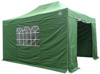 All Seasons 3mx4.5m Pop Up Garden Gazebo & Side Panels-Green