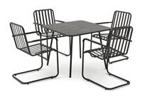 Habitat Indu 4 Seater Metal Patio Set - Black