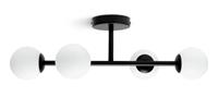 Habitat Opal Metal Bathroom Flush Ceiling Light - Black