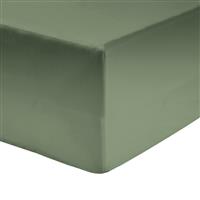 Habitat Cotton Rich 180 TC Plain Green Fitted Sheet - Single