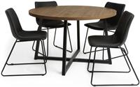 Habitat Nomad Metal Dining Table & 4 Joey Black Chairs