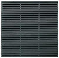 Forest Garden Double Slatted Fence Panel Grey x4