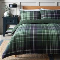 Habitat Christmas Brushed Cotton Green Check Bedding Set - D