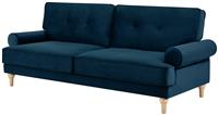 Habitat Vienna Self Assembly Velvet 3 Seater Sofa - Blue