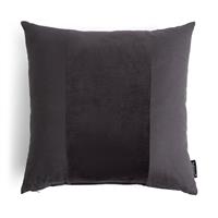 Habitat Velvet Panel Cushion - Grey & Black - 50x50cm