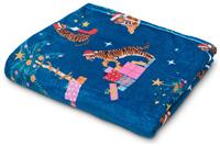 Catherine Lansfield Christmas Tiger Fleece Throw - Navy