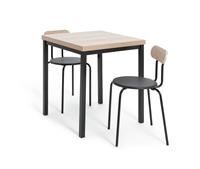 Habitat Zayn Wood Effect Dining Table & 2 Black Chairs