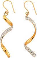 Revere 9ct Yellow Gold Crystal Twist Drop Earrings