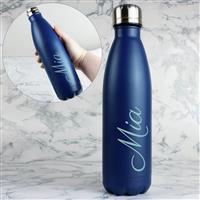 Personalised Message Blue Insulated Water Bottle - 500ml