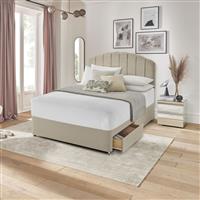 Silentnight Small Double 2 Drawer Divan Bed Base - Sandstone