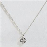 Revere Sterling Silver Cubic Zirconia Heart Clover Necklace