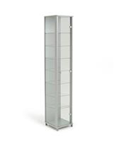 Argos Home 7 Shelf Glass Narrow Display Cabinet - Silver