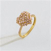 Revere 9ct Rose Gold Pink Cubic Zirconia Heart Ring - S