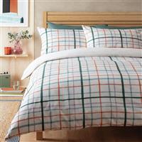 Habitat Painted Check White Bedding Set - Single