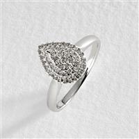 Revere 9ct White Gold 0.25ct Diamond Ring - J