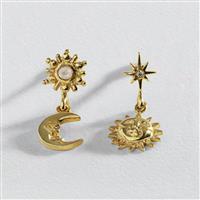 Revere Gold Plated Sterling Silver Moonstone Drop Earrings
