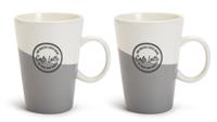 Habitat Set of 2 Latte Cup - Grey and White