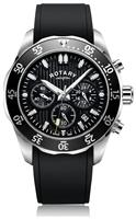 Rotary Men's Chronograph Black Rubber Strap Watch