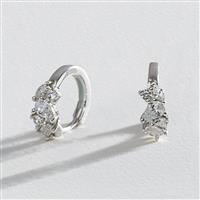 Revere Sterling Silver Cubic Zirconia Huggie Hoop Earrings