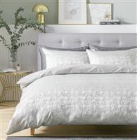 Habitat Distressed Jacquard Silver Bedding Set - King size