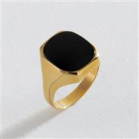 Revere 9ct Yellow Gold Black Onyx Signet Ring - O
