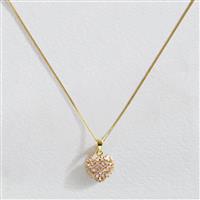 Revere 9ct Rose Gold Cubic Zirconia Heart Pendant Necklace