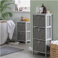Argos Home 2 & 3 Drawer Woven Bathroom Storage Unit - Grey