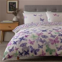 Argos Home Watercolour Butterflies Bedding Set- Double