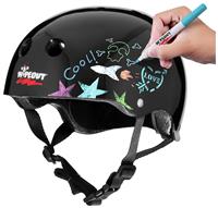 Wipeout Dry Erase 8+ Kids Bike Helmet - Black, 52-56cm