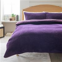 Argos Home Double Sided Fleece Purple Bedding Set - Single