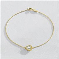 Revere 9ct Yellow Gold Mother of Pearl Heart Shaped Bracelet