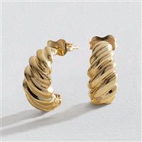 Revere 9ct Yellow Gold Twisted Half Hoop Earrings