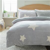 Argos Home Star Bubble Fleece Grey Bedding Set - Single