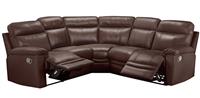 Argos Home Paolo Leather Manual Recliner Corner Sofa -Brown