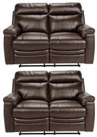 Argos Home Paolo Pair of 2 Seater Manual Recline Sofa -Brown